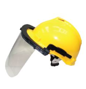 Helmet-Mounted Face Shield, Clear Polycarbonate Visor with Durable Mounting Bracket, Compatible with Standard Hard Hats, Full Face Impact Protection, Industrial & Construction Use
